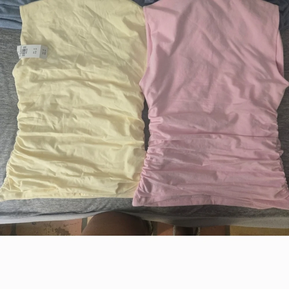 Abercrombie & Fitch Yellow & Pink Sleeveless Tops. Two Tops For The Price One. - Picture 3 of 5